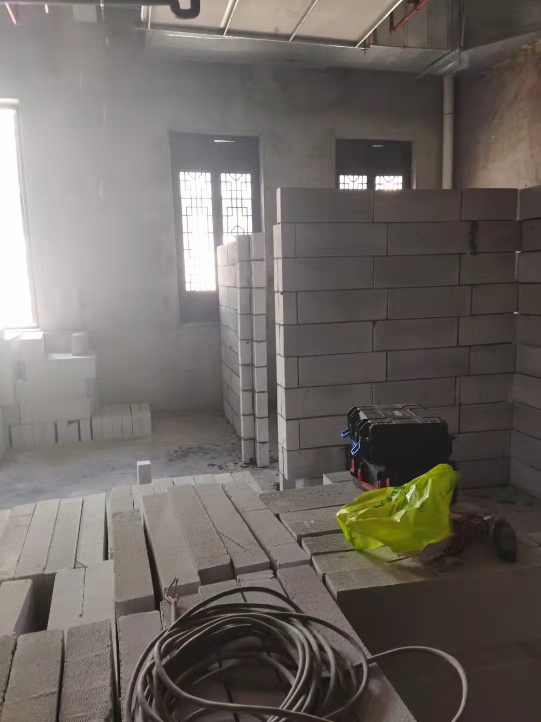 加气块隔墙砌筑